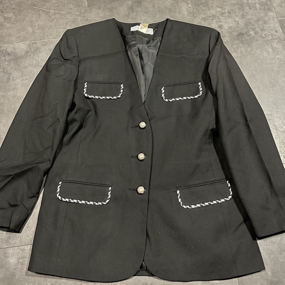 Norton McNaughton Blazer Women 10 Black Vented Classic Career F-87
